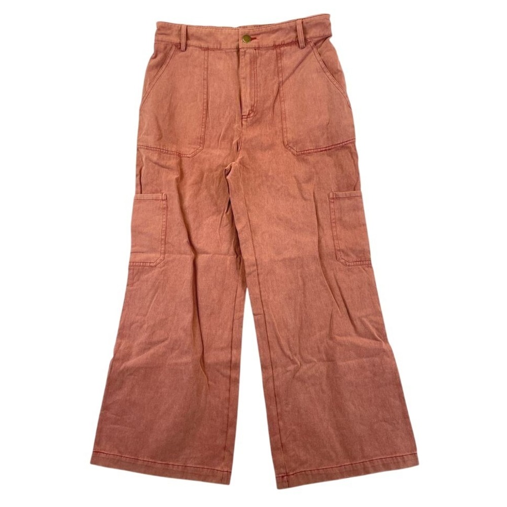 Whiteroom Cactus High Rise Wide Leg Cargo Pants Womens Size XL Terracotta Rust